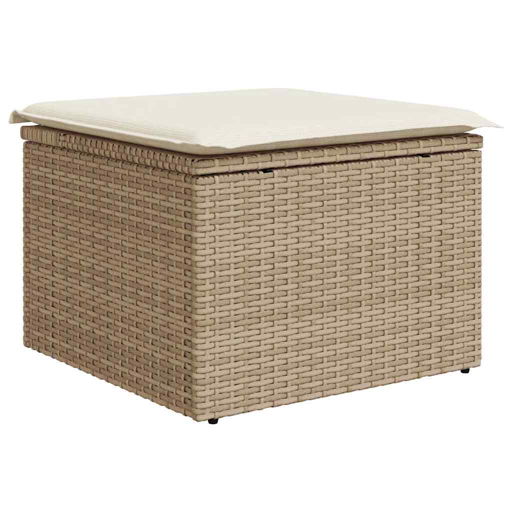 Sofa Set mit Kissen 6 pcs Beige und Creme Poly-Rattan