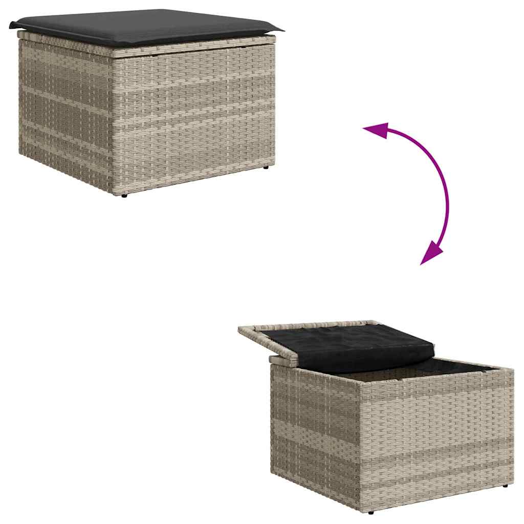 Sofa Set mit Kissen mit Speicher 6 pcs Hellgrau Poly-Rattan