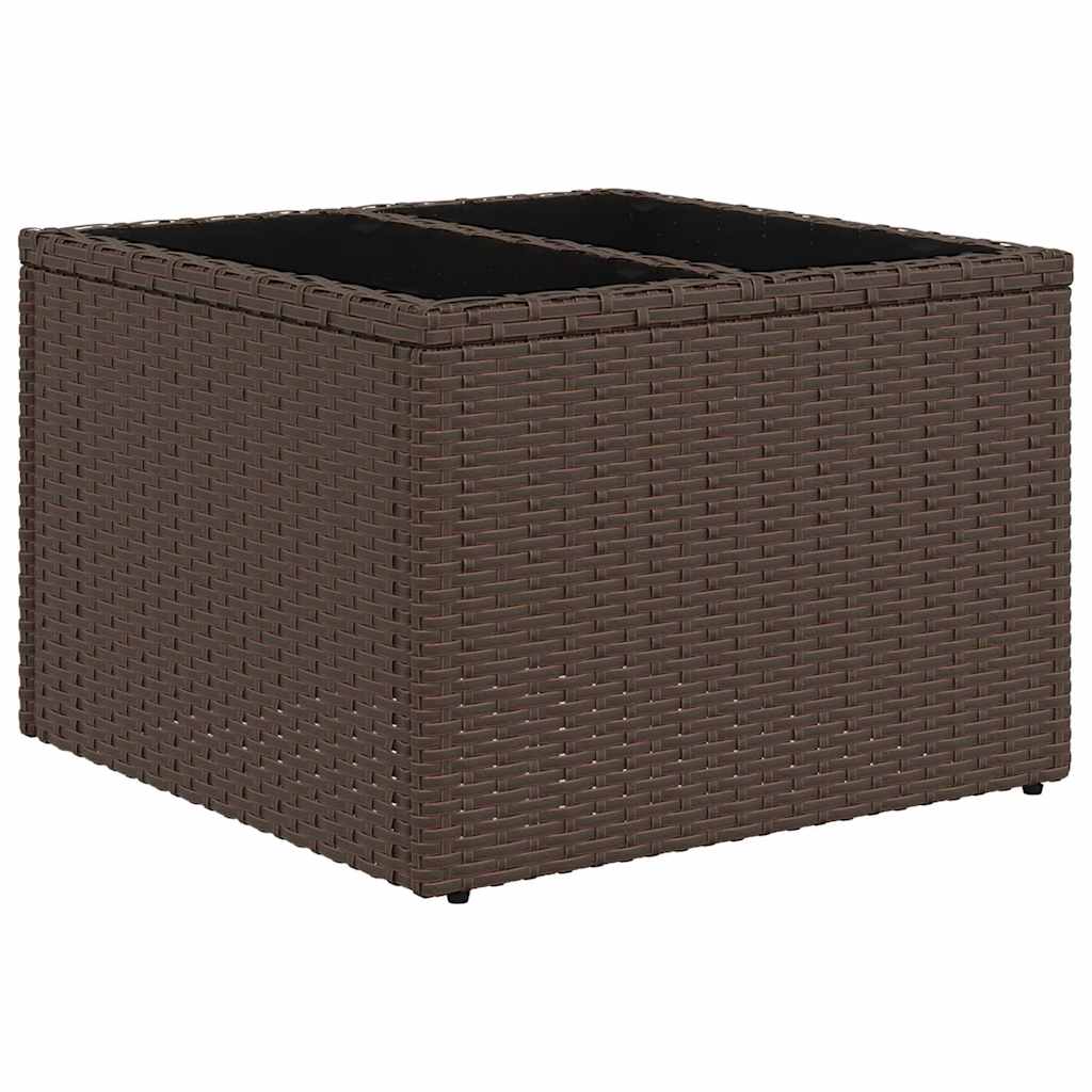 Sofa Set mit Kissen 8 pcs Braun und Creme Poly-Rattan