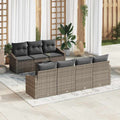 Sofa Set mit Kissen mit Speicher 8 pcs Grau Poly-Rattan