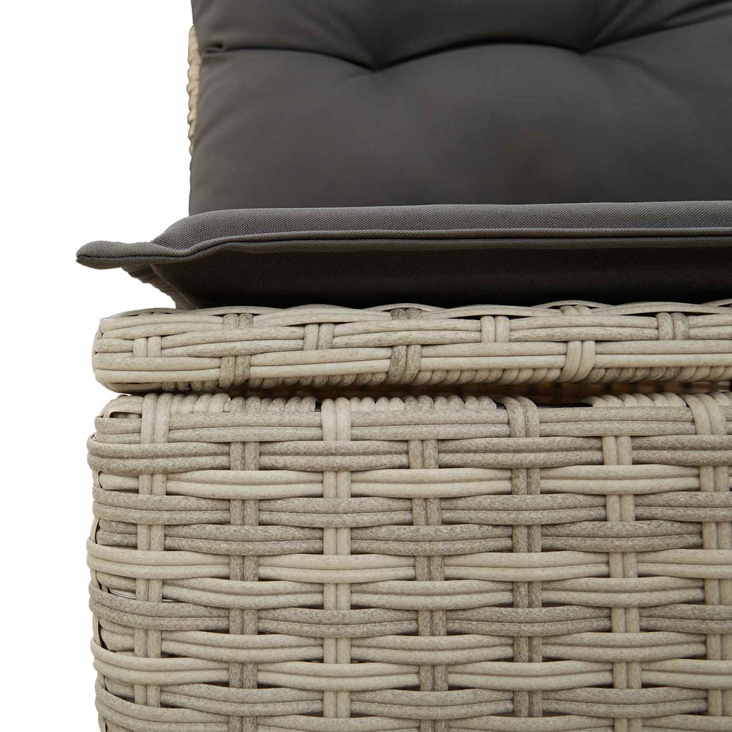 Gartensofa-set mit Kissen 7 pcs Hellgrau Poly-Rattan
