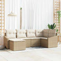 Garten Essgruppe mit Kissen mit Speicher 6 pcs Beige und Creme