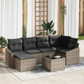 Garten Essgruppe mit Kissen mit Speicher 7 pcs Hellgrau