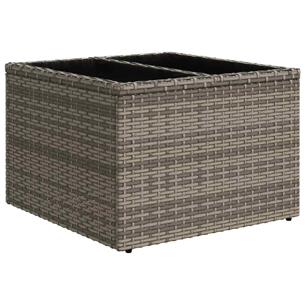 Sofa Set mit Kissen 7 pcs Grau und Marineblau Poly-Rattan