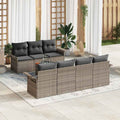 Gartensofa-set mit Speicher 8 pcs Grau Poly-Rattan