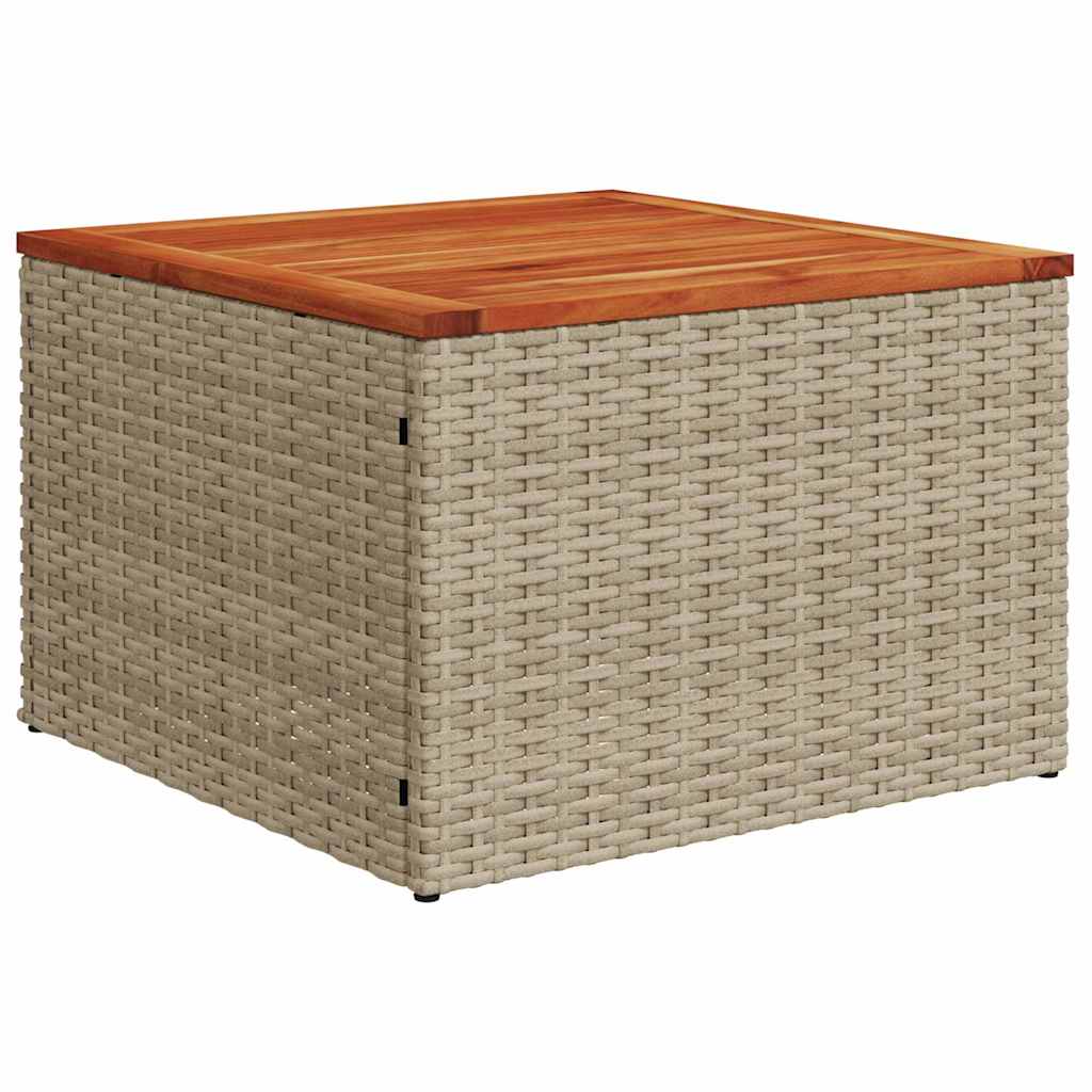Gartensofa-set mit Kissen 7 pcs Beige und Hellgrau Polyrattan