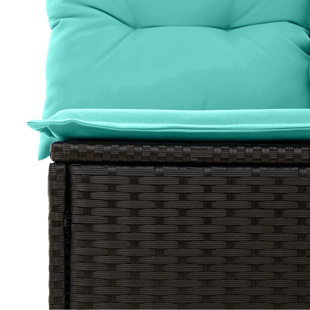 Gartensofa-set mit Kissen mit Kissen 10 pcs Schwarz Poly Rattan