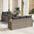 Gartensofa-set mit Kissen mit Kissen 6 pcs Grau Poly Rattan