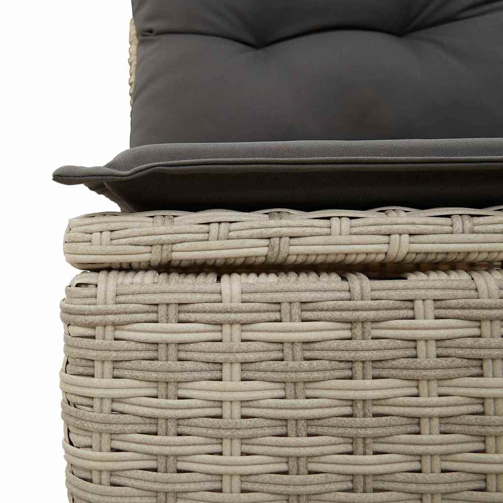 Gartensofa-set mit Kissen mit Kissen 7 pcs Hellgrau Poly Rattan