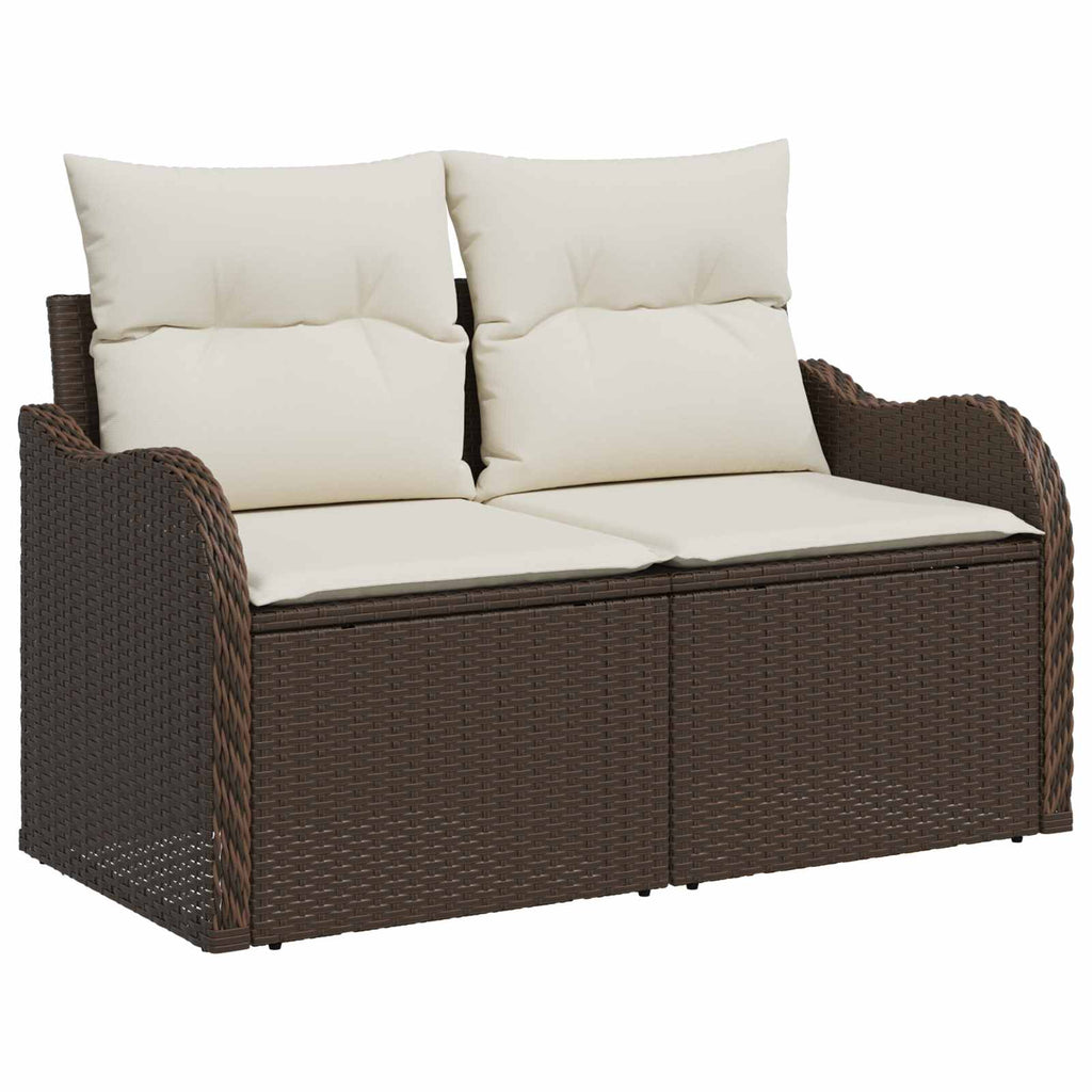 Gartensofa-set mit Kissen mit Kissen 6 pcs Braun Poly Rattan