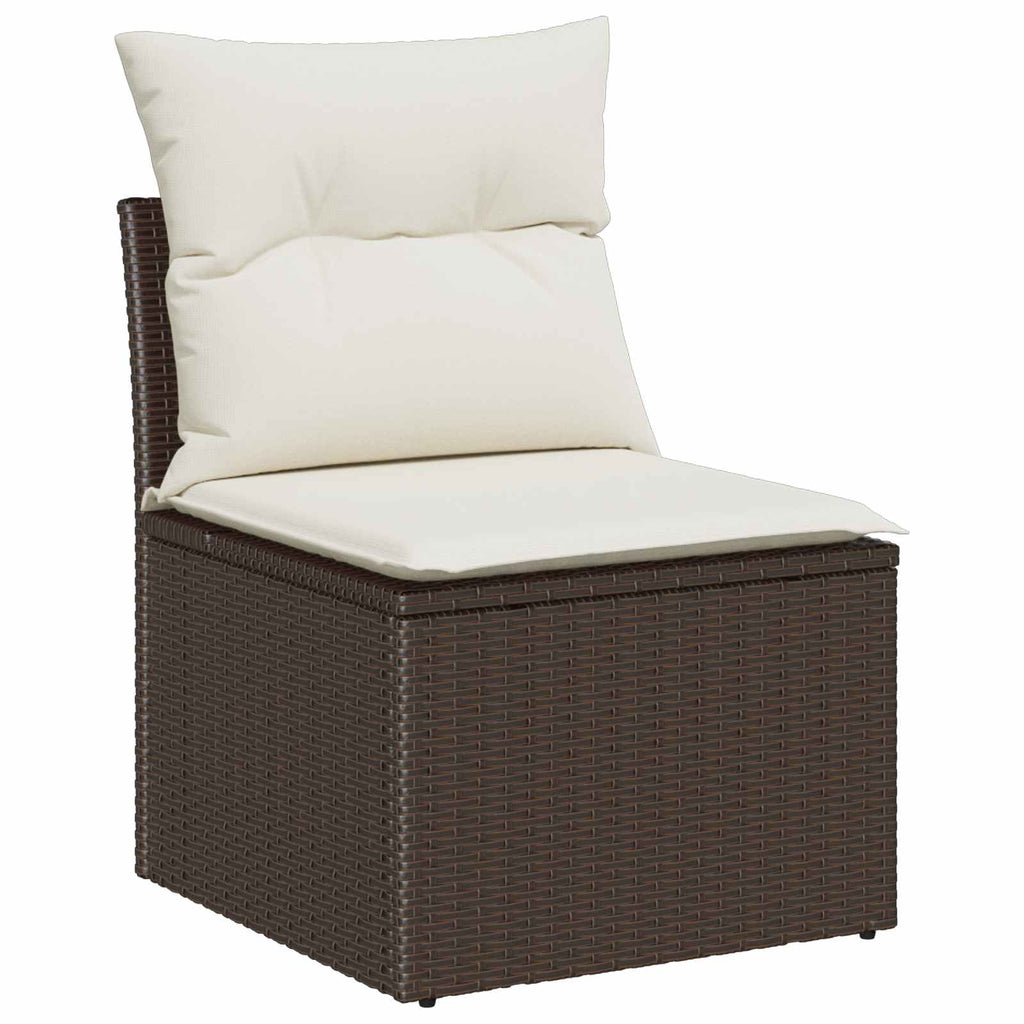 Gartensofa-set mit Kissen mit Kissen 6 pcs Braun Poly Rattan