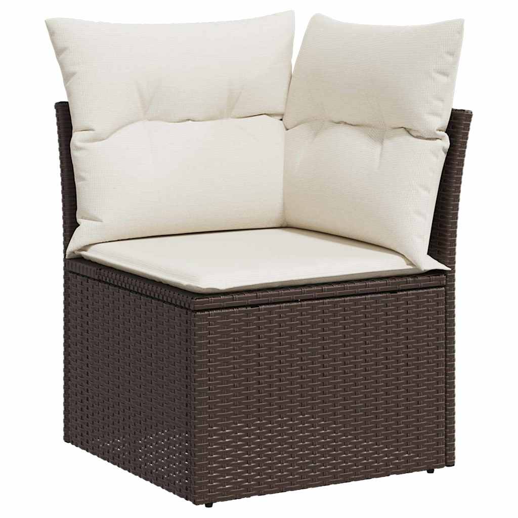 Gartensofa-set mit Kissen mit Kissen 10 pcs Braun Poly Rattan
