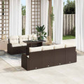 Gartensofa-set mit Kissen mit Speicher 8 pcs Braun Poly Rattan