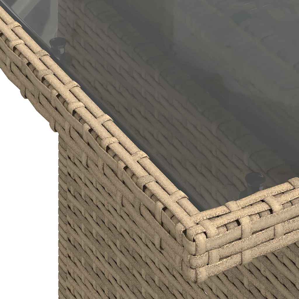 Gartensofa-set mit Kissen mit Speicher 8 pcs Beige Poly Rattan