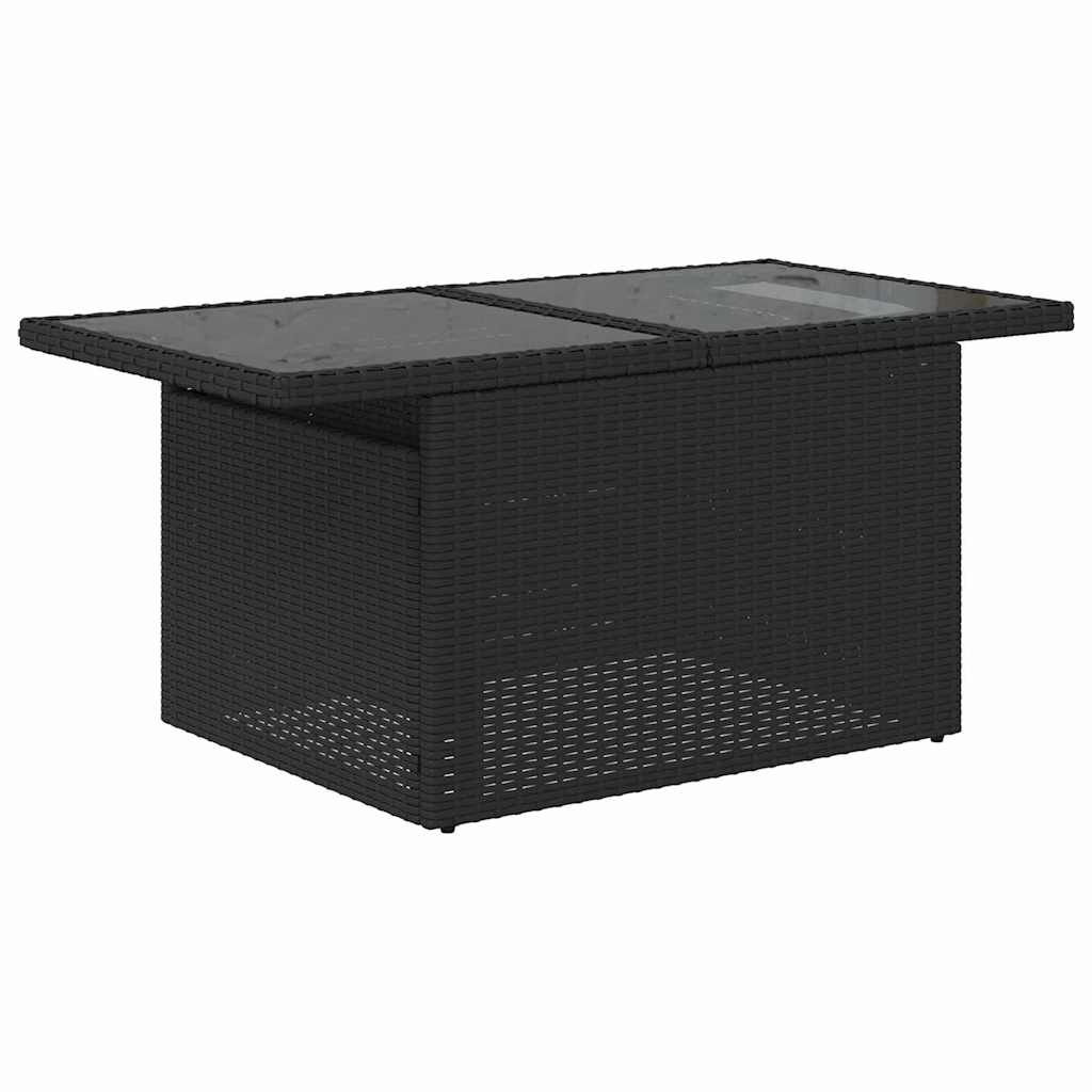Garten-Sofa-Set mit Kissen mit Speicher 5 pcs Schwarz und Creme