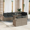 Garten-Sofa-Set mit Kissen mit Speicher mit Kissen 9 pcs Grau