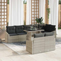 Garten-Sofa-Set mit Kissen 9 pcs Hellgrau und Dunkelgrau