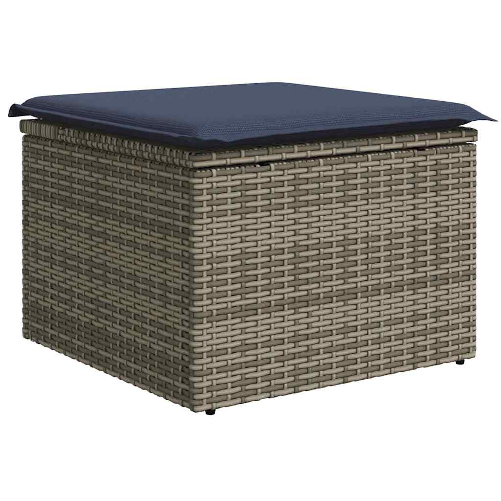 Garten-Sofa-Set mit Kissen 8 pcs Grau und Marineblau