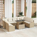 Garten-Sofa-Set mit Kissen mit Speicher 10 pcs Beige und Creme