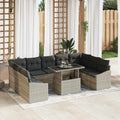 Garten-Sofa-Set mit Kissen 10 pcs Hellgrau und Dunkelgrau