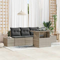 Garten-Sofa-Set mit Kissen 5 pcs Hellgrau und Dunkelgrau