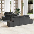 Garten-Sofa-Set mit Kissen mit Speicher 6 pcs Schwarz