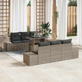 Garten-Sofa-Set mit Kissen 7 pcs Grau