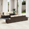 Gartensofa-set mit Kissen 8 pcs Braun und Creme