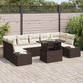 Garten-Sofa-Set mit Kissen 8 pcs Braun und Creme