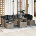 Garten-Sofa-Set mit Kissen 8 pcs Grau