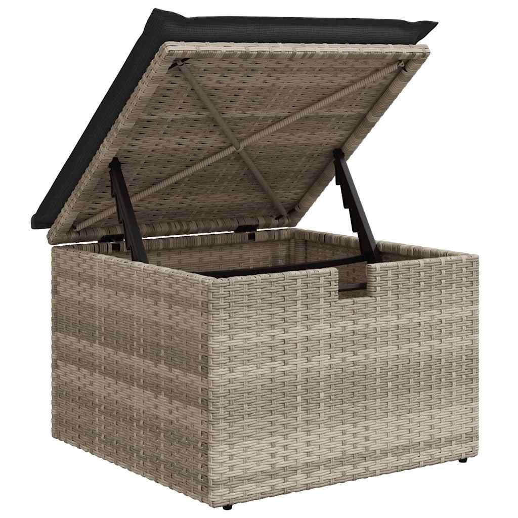 Garten-Sofa-Set mit Kissen 6 pcs Hellgrau Poly Rattan