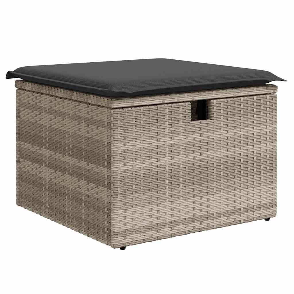 Sofa Set mit Kissen mit Speicher 6 pcs Hellgrau Poly-Rattan