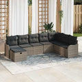 Sofa Set mit Kissen mit Speicher 8 pcs Grau Poly-Rattan