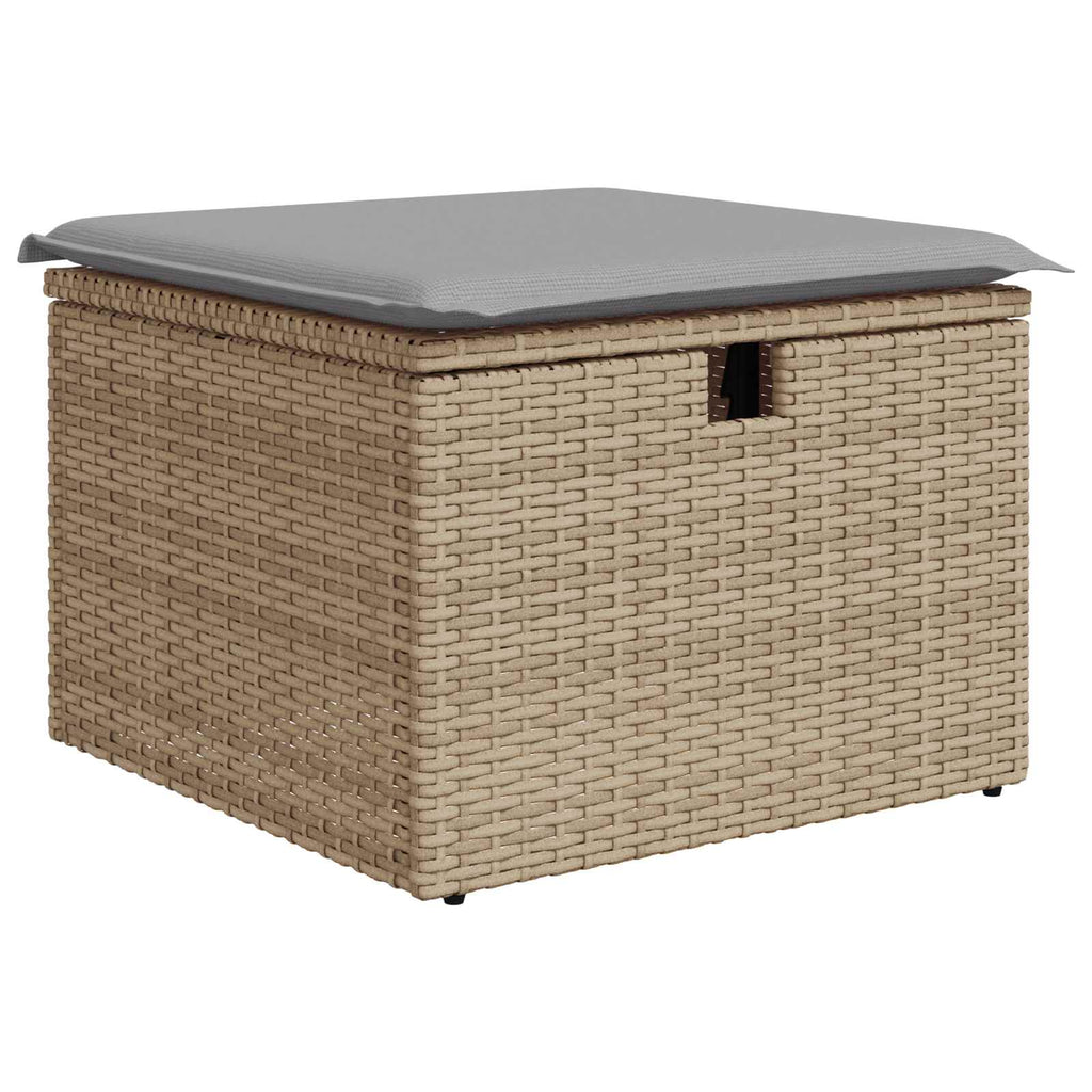 Sofa Set mit Kissen mit Speicher Beige und Hellgrau Poly-Rattan