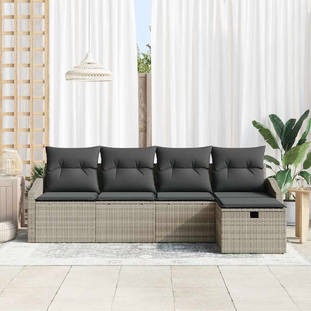 Sofa Set mit Kissen 6 pcs Poly-Rattan