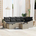 Sofa Set mit Kissen 6 pcs Poly-Rattan