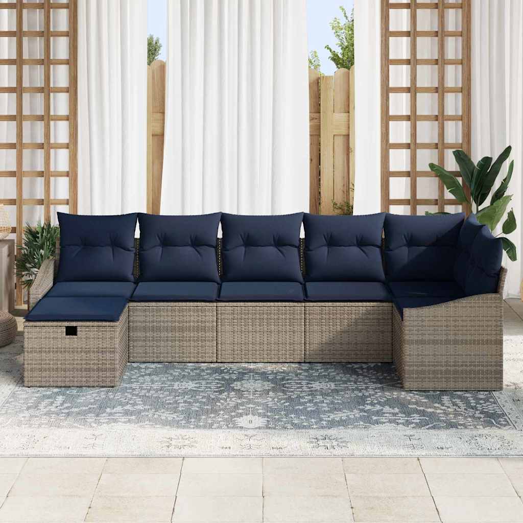 Sofa Set mit Kissen 4 pcs Poly-Rattan