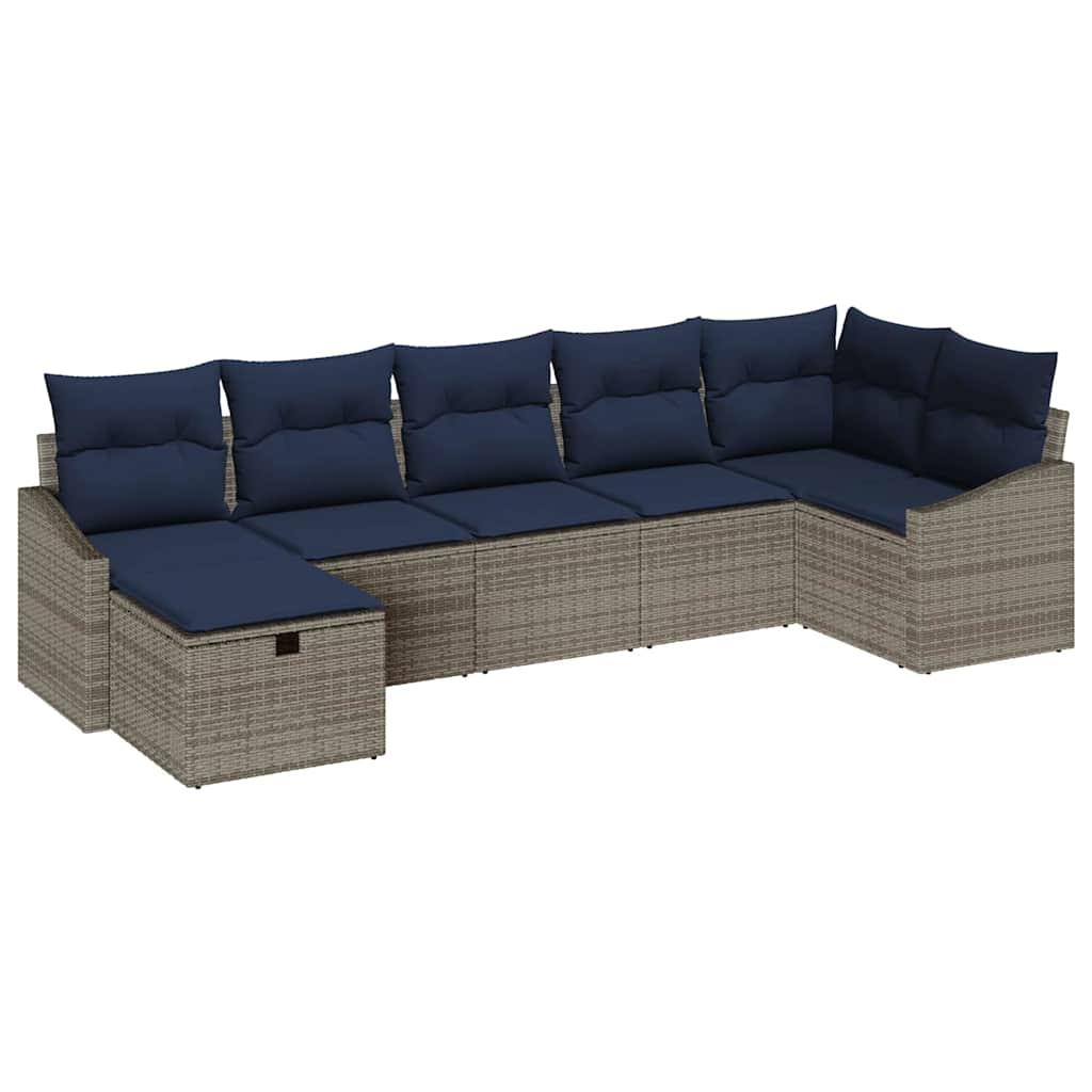 Sofa Set mit Kissen 4 pcs Poly-Rattan