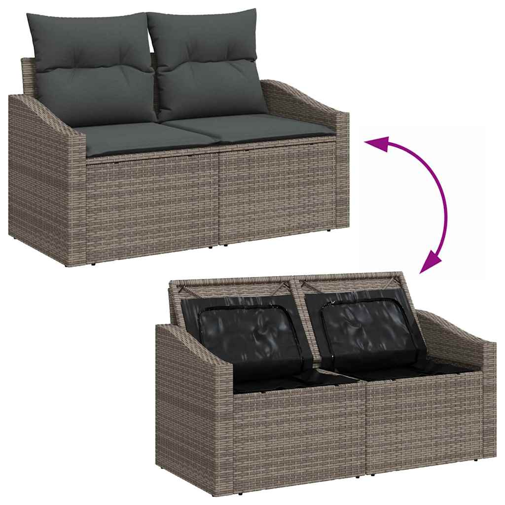 Sofa Set mit Kissen 8 pcs Poly-Rattan