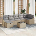 Sofa Set mit Kissen 7 pcs Poly-Rattan