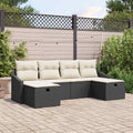 Sofa Set mit Kissen 6 pcs Poly-Rattan