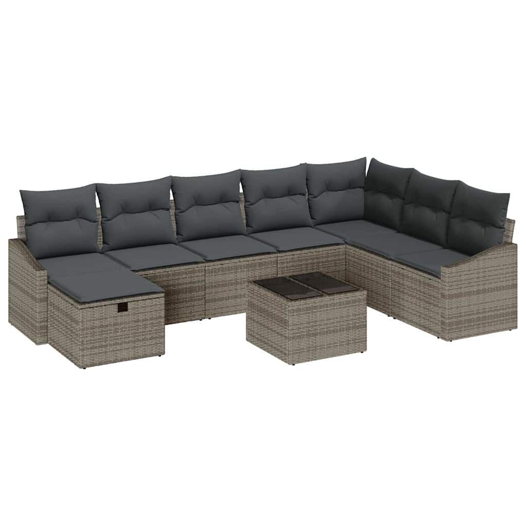 Sofa Set mit Kissen 8 pcs Poly-Rattan