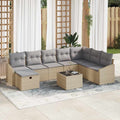 Sofa Set mit Kissen 8 pcs Poly-Rattan