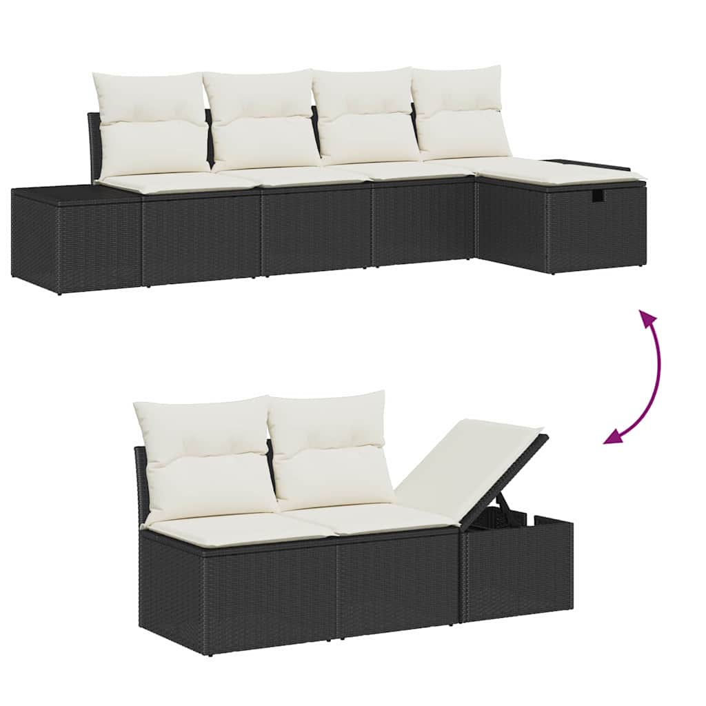 Sofa Set mit Kissen 6 pcs Poly-Rattan