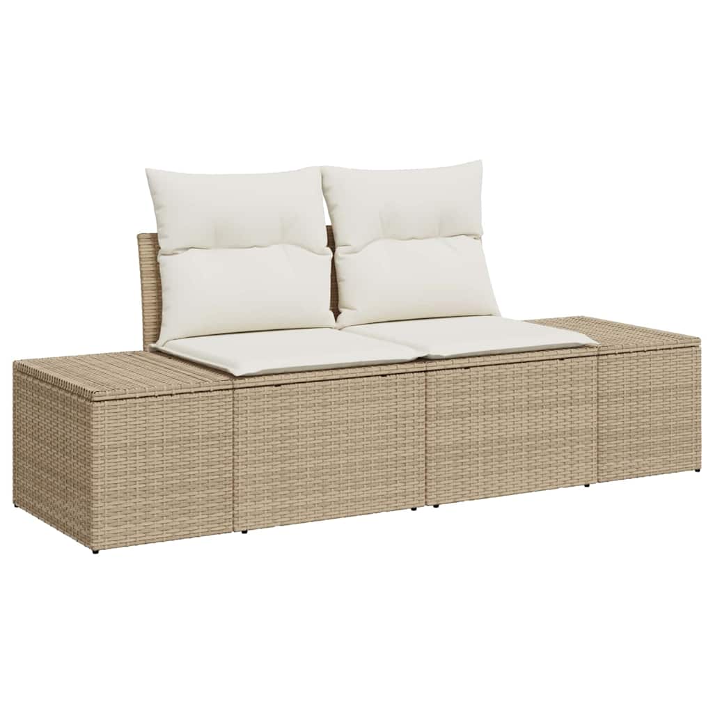 Sofa Set mit Kissen 6 pcs Poly-Rattan