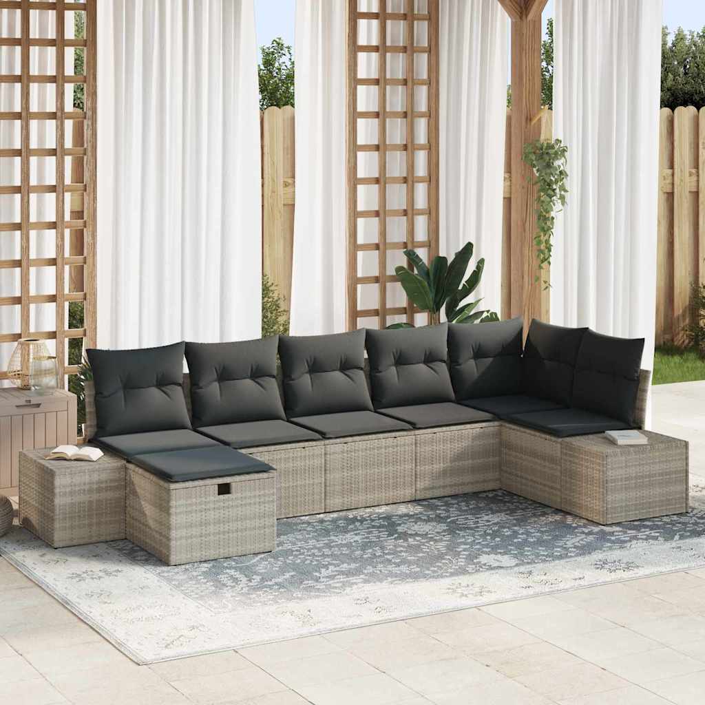 Sofa Set mit Kissen 8 pcs Poly-Rattan