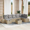 Sofa Set mit Kissen 7 pcs Poly-Rattan