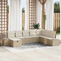 Garten-Sofa-Set mit Kissen 8 pcs Beige Poly Rattan