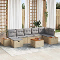 Garten-Sofa-Set mit Kissen 8 pcs Beige Poly Rattan
