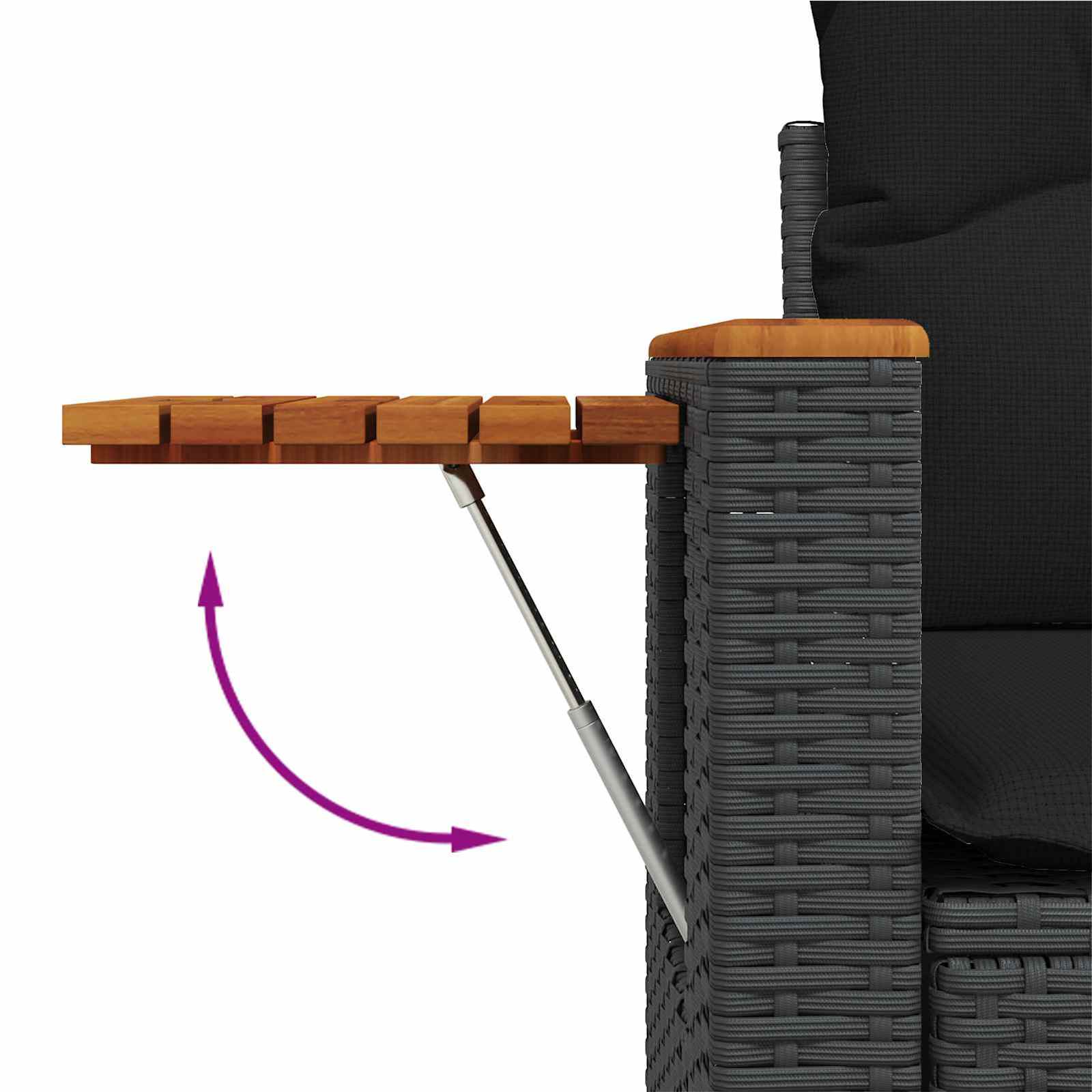 Gartensofa-set mit Kissen 8 pcs Schwarz